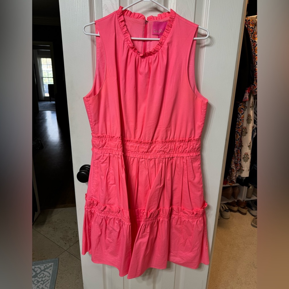 Lilly Pulitzer Pink Ruffle Waist Tiered Dress